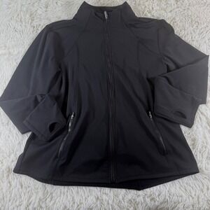 Spyder Active Women Black Full Zip Jacket Thumbholes XL Athleisure Activewear